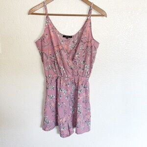 Blashe Pink Floral Spaghetti Strap Summer Polyester Romper